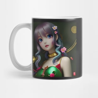 Beaux Animes Art  Manga Anime Girl with purple hair and flowers Design Mug